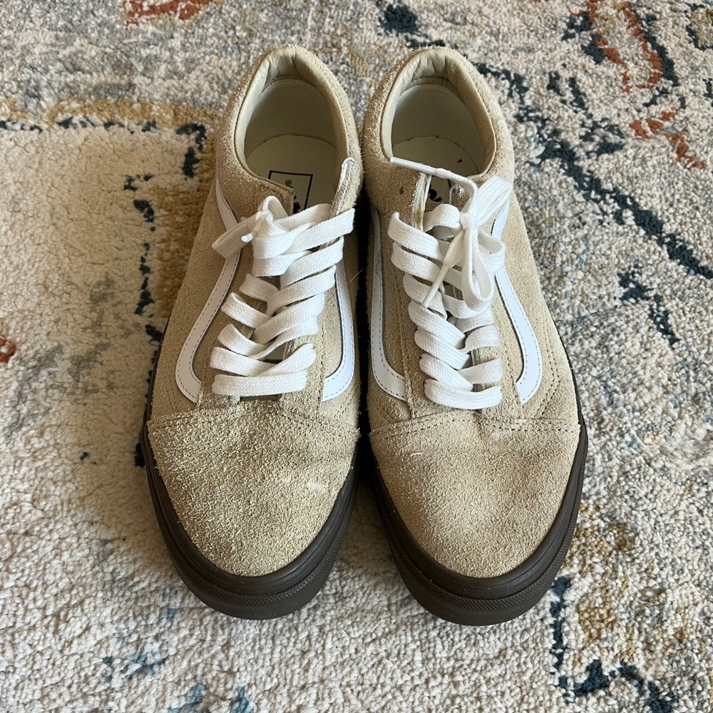 Vans Old Skool Cream and Brown Sneakers